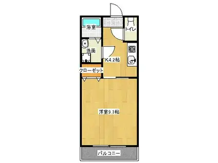 GREEN APPLE(1K/3階)の間取り写真