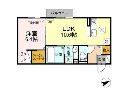 サンセール(1LDK/1階)の間取り写真