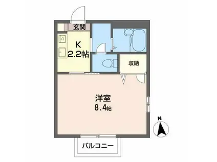 フレグランス目黒(1K/2階)の間取り写真