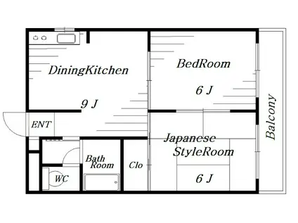 グレースタカハシ(2DK/4階)の間取り写真