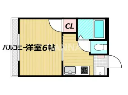 パークプレイス西川原II(1K/1階)の間取り写真