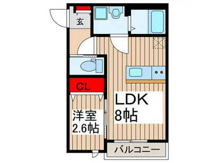 KEIAI RESIDENCE 上尾VI(1LDK/3階)の間取り写真