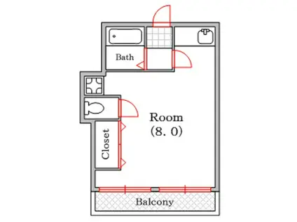 湊町ビル(ワンルーム/6階)の間取り写真