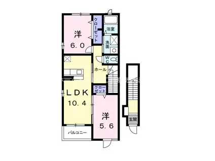 フィデール(2LDK/2階)の間取り写真