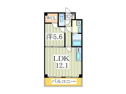 ファーストクライム(1LDK/2階)の間取り写真