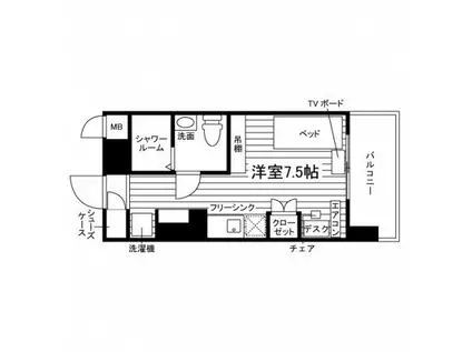 学生会館 マルドミ米ケ袋(ワンルーム/3階)の間取り写真