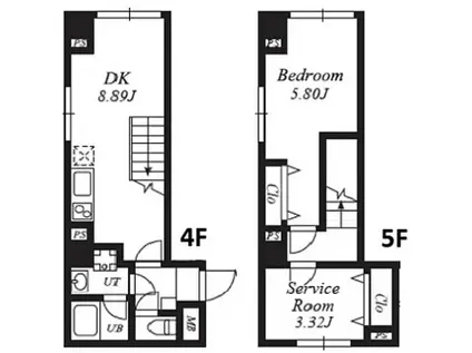 プラチナフォルム駒込(1SLDK/4階)の間取り写真
