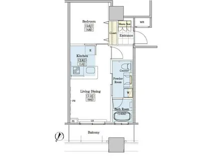 レジディアタワー上池袋(1LDK/12階)の間取り写真
