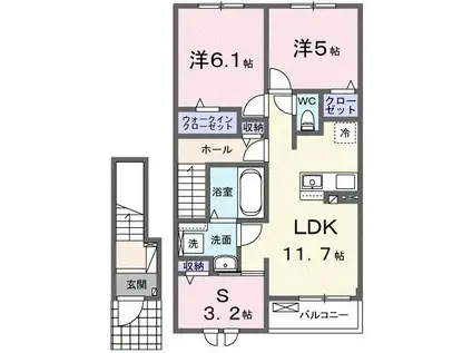 グレースヒルズ(3LDK/2階)の間取り写真