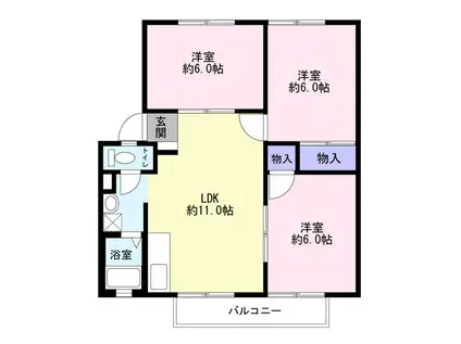 コルティオ3(3LDK/1階)の間取り写真