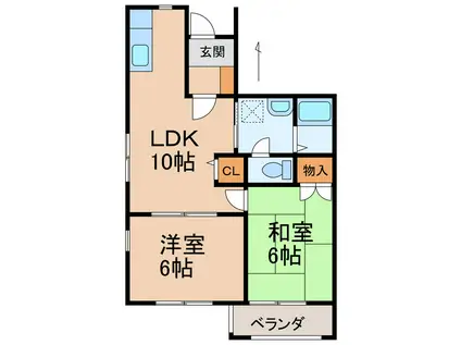 ガーデンコート中之島(2LDK/1階)の間取り写真