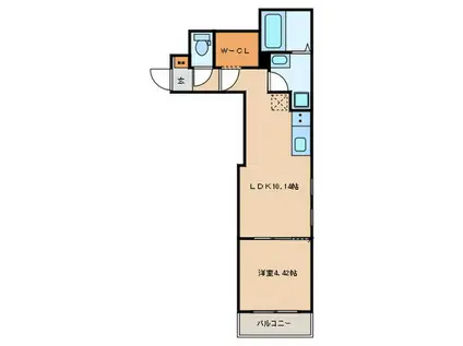 CHERIM吉塚イースト(1LDK/3階)の間取り写真