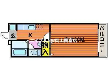 ビア ベルデ津島(1K/1階)の間取り写真