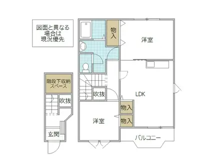 メゾンヒルズIII(2LDK/2階)の間取り写真