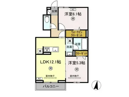 グラン・ルーチェ(2LDK/1階)の間取り写真