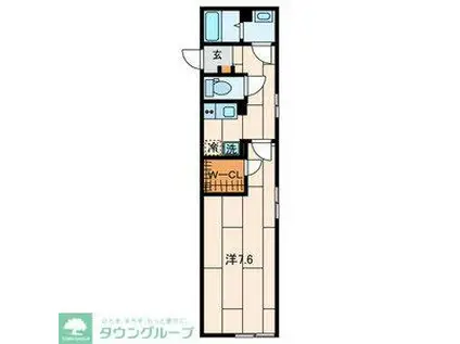 イクシオ トウカイ(1K/2階)の間取り写真