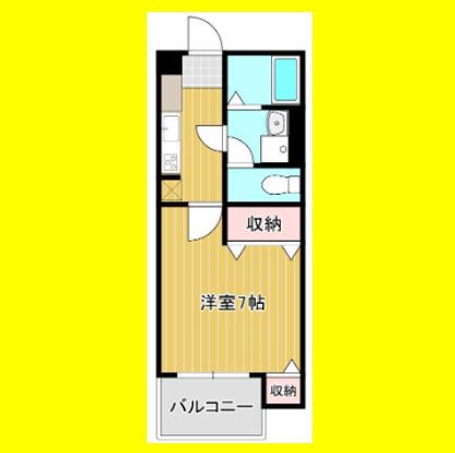 ベルオーブ(1K/3階)の間取り写真