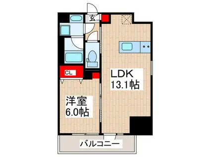 TORIKOE TURRIS(1LDK/6階)の間取り写真