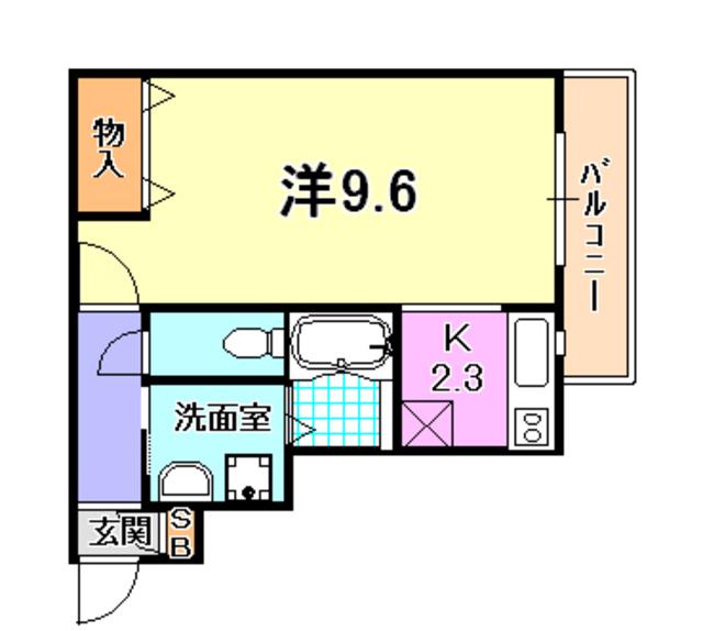 グランド上祇園(ワンルーム/2階)の間取り写真