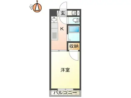 カリマハイツ(1K/5階)の間取り写真