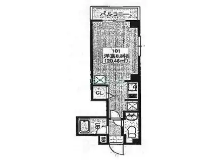 NY スクエア 船橋(1K/1階)の間取り写真