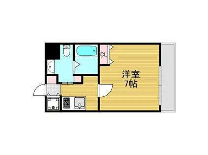 パークヒルズ新大阪WILL(1K/4階)の間取り写真