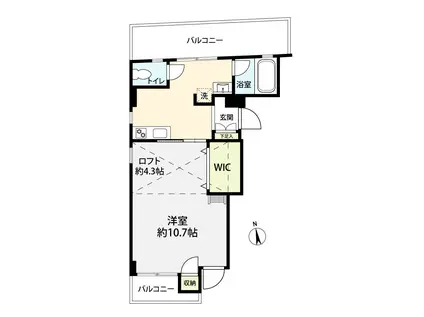 アーバンハウス駒場II(1K/4階)の間取り写真