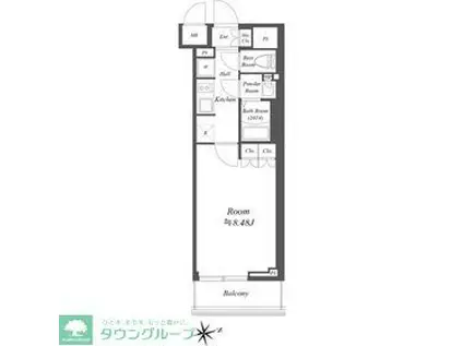 ブランシエスタ荻窪(1K/2階)の間取り写真