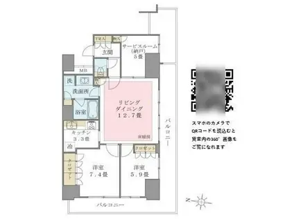 ブリリアイスト東雲キャナルコート(2SLDK/10階)の間取り写真