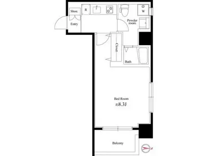 パティーナ本所吾妻橋(1K/2階)の間取り写真