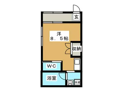 インザテラス(ワンルーム/1階)の間取り写真