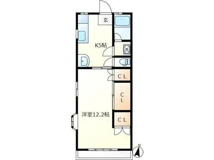 ARANCIA(1K/1階)の間取り写真