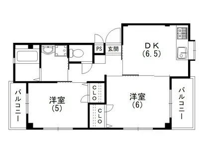 メゾン・ムラマツII(2DK/2階)の間取り写真