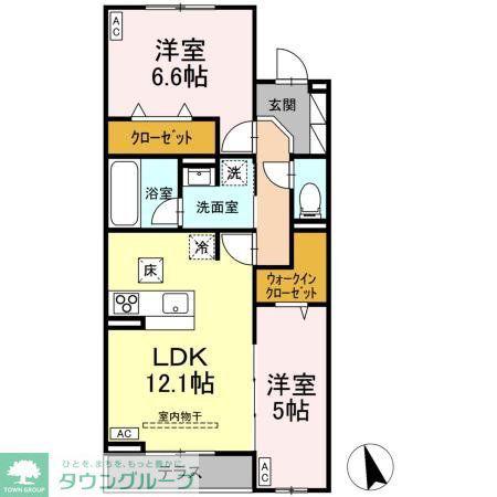 D-RESIDENCE府中西府町(2LDK/1階)の間取り写真