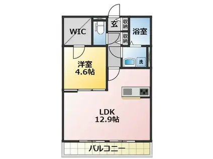JOUER PERLAN (1LDK/3階)の間取り写真