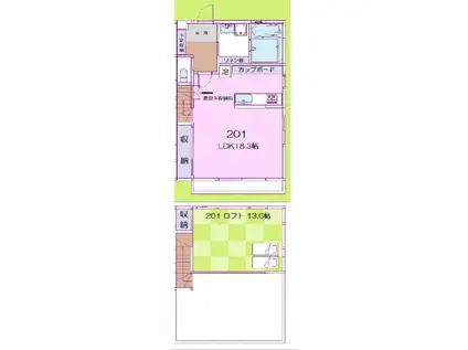 トリニティ幕張(1LDK/2階)の間取り写真