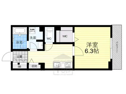 シャンテリーブル(1K/3階)の間取り写真