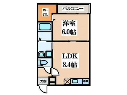 フジパレス花園中央公園南I番館(1LDK/1階)の間取り写真