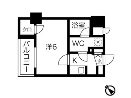 エクシム西巣鴨(1K/4階)の間取り写真