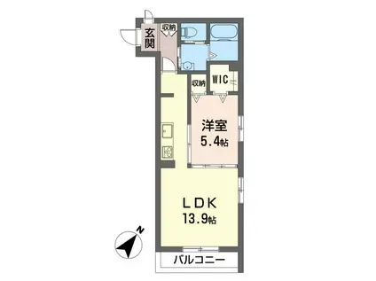 ウィストリア(1LDK/2階)の間取り写真