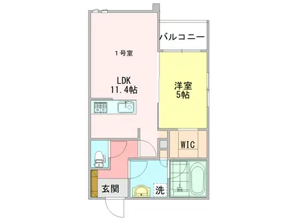 LIVENT元住吉(1LDK/1階)の間取り写真