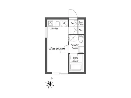 PASEO SANGENJAYA イースト ウエスト(ワンルーム/3階)の間取り写真