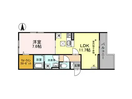 エスペランサ・ルミエール(1LDK/1階)の間取り写真