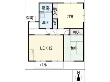 サンフラワーフジ(2LDK/1階)の間取り写真