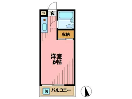 ウィング百合ヶ丘II(ワンルーム/2階)の間取り写真