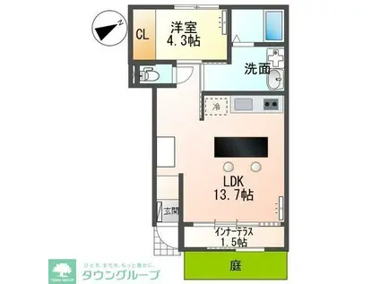 CEST CHOUETTE(1LDK/1階)の間取り写真