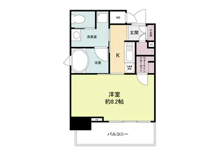 レジディア神戸元町(1K/4階)の間取り写真