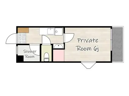 唐湊NIIビル(1K/3階)の間取り写真