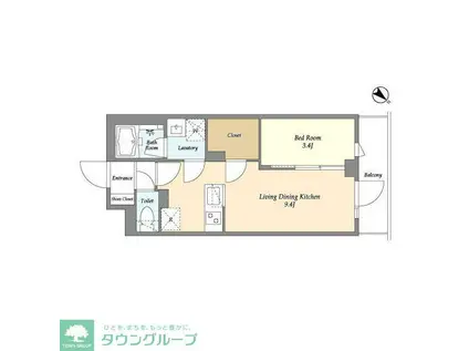 ドゥーエ曳舟II(1LDK/1階)の間取り写真