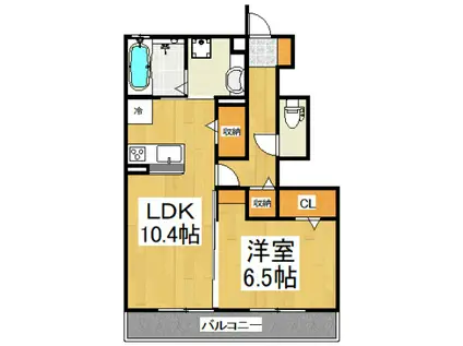 シャインアイリス II(1LDK/1階)の間取り写真